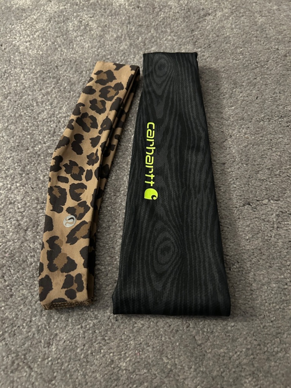 Carhartt Black Headband and Lululemon  Brown Leopard Headband